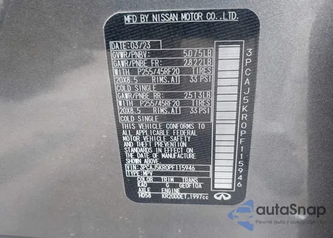 2023 Infiniti Qx55 Essential Awd from USA, damaged, VIN 3PCAJ5KR0PF115946